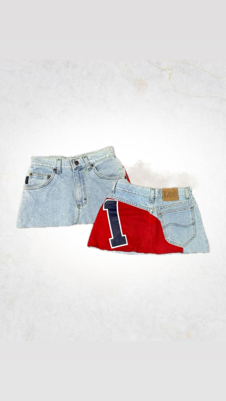 Upcycled Denim Jersey Skirts