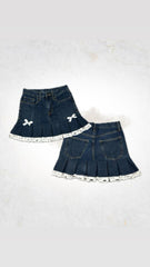 Upcycled Denim Net Mini Skirts