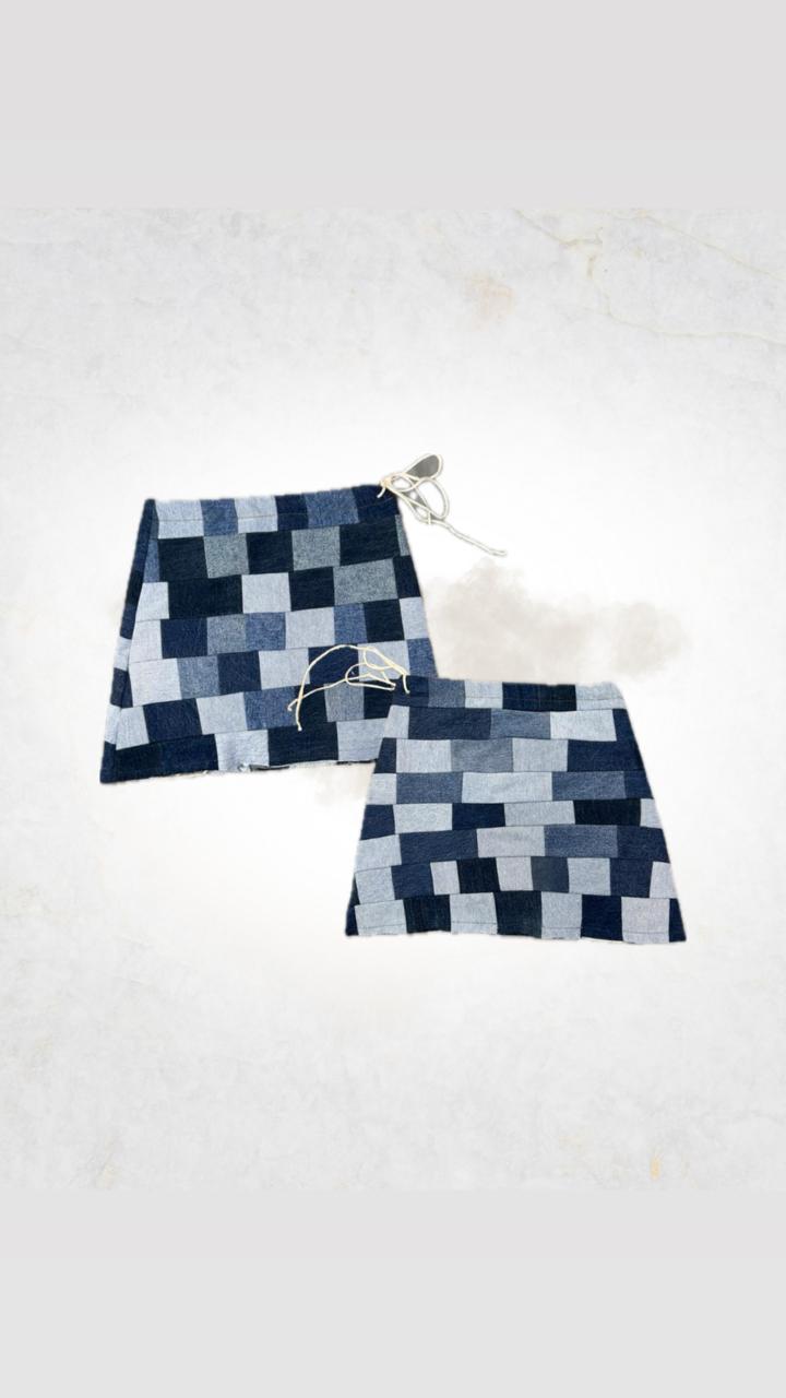 Upcycled Denim Patchwork Skirts